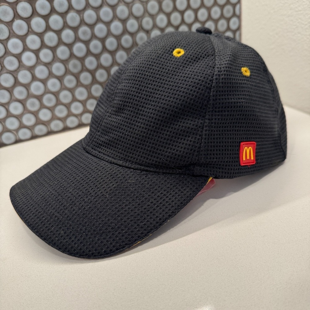 McDonalds Hat Cap Employee Black Big Mac McRib Golden Arches McFlurry Snap Back